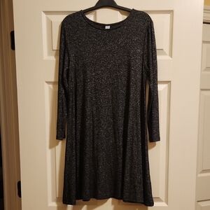 Old Navy Swing Dress, Marled Black, Medium Petite